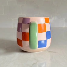 Load image into Gallery viewer, Rainbow Checks Ceramic Mug