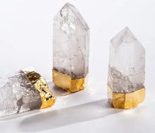Load image into Gallery viewer, Gold Gilded Natural Standing Quartz Points