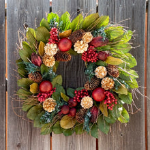 Load image into Gallery viewer, Pinecone & Pomegranate Wreath
