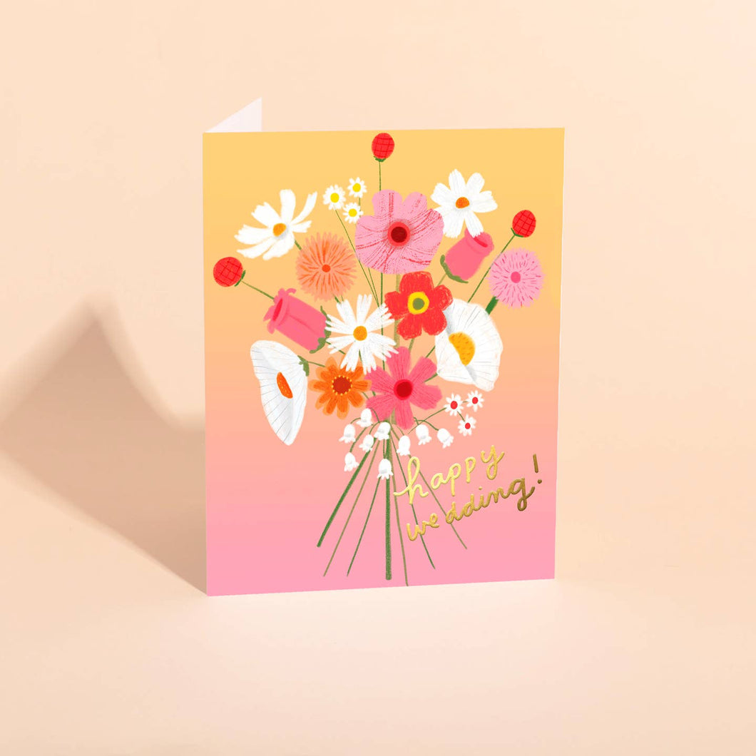 Happy Bouquet Wedding Card