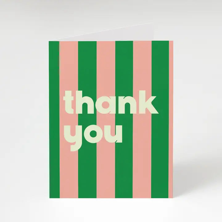 Green Stripe Thank You Card