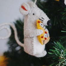 Load image into Gallery viewer, Felt Pizza Rat Ornament
