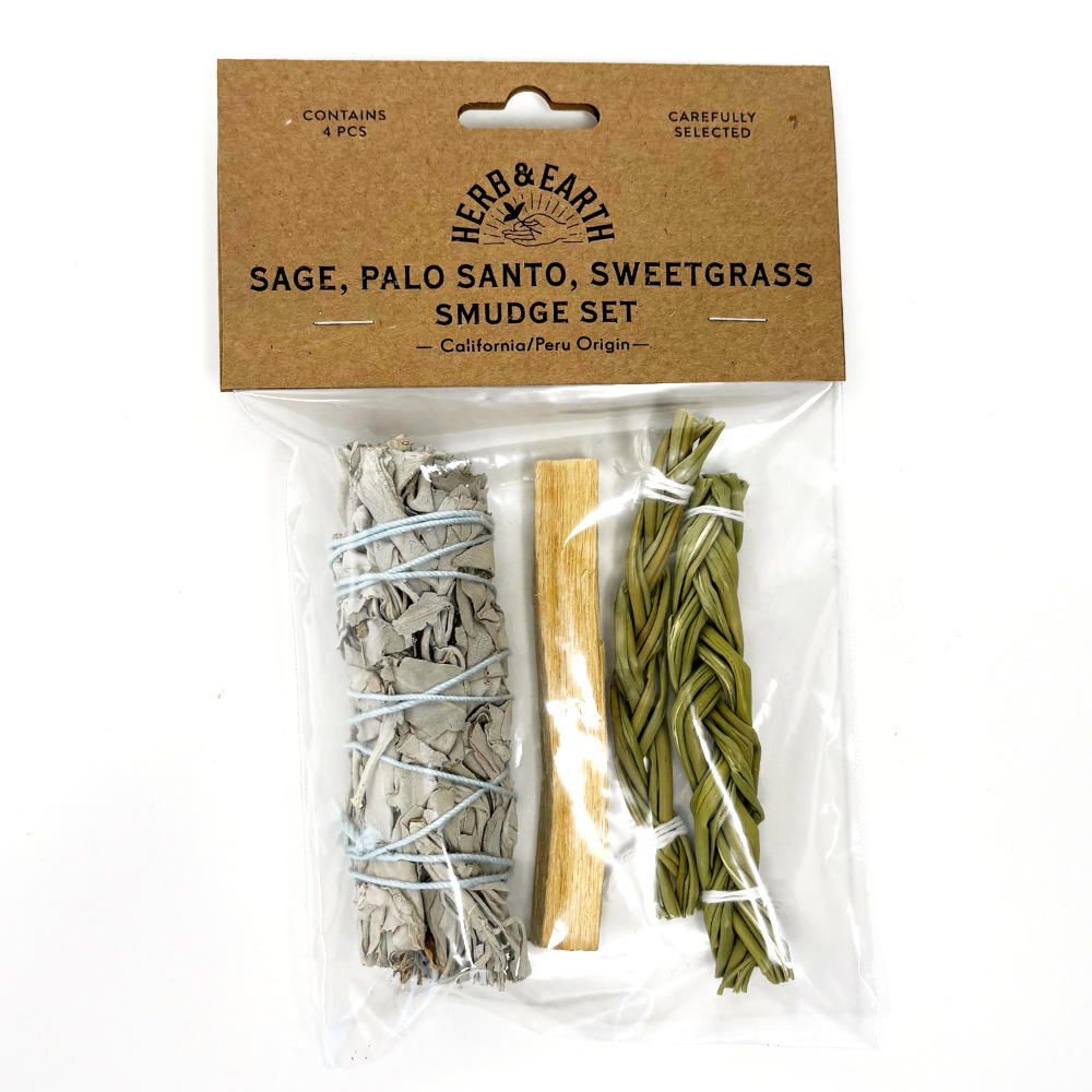 White Sage, Palo Santo, Sweetgrass Smudge Set