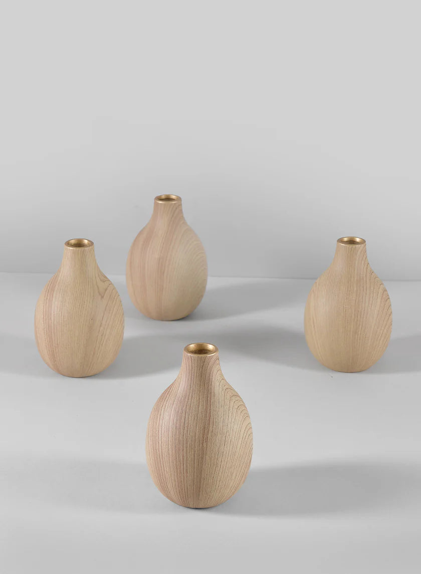 Asagao Natural Wood Bud Vase
