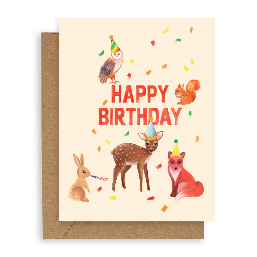 Confetti Fauna Birthday Card