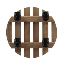 Load image into Gallery viewer, Round Medium Wood Plant Trolley
