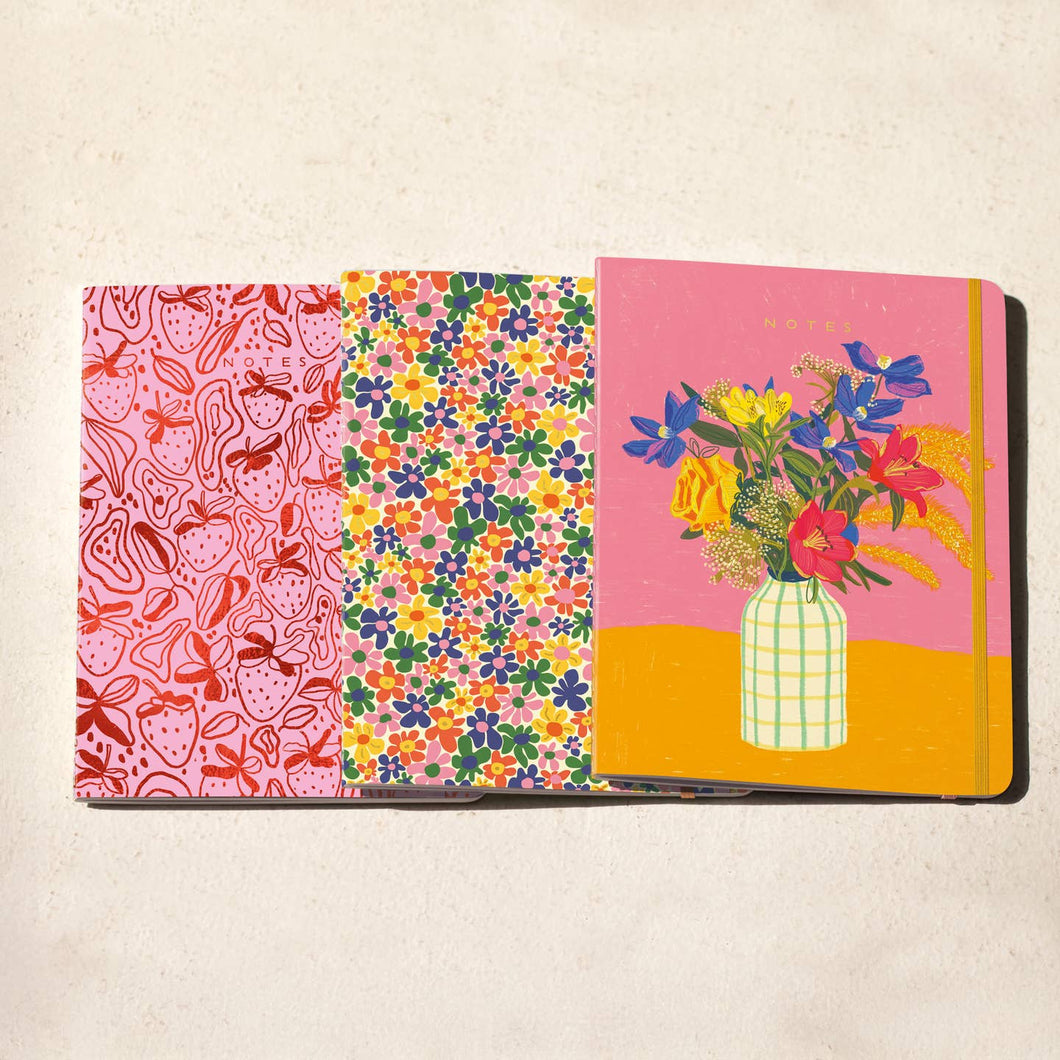 White Vase Floral Notebook Set