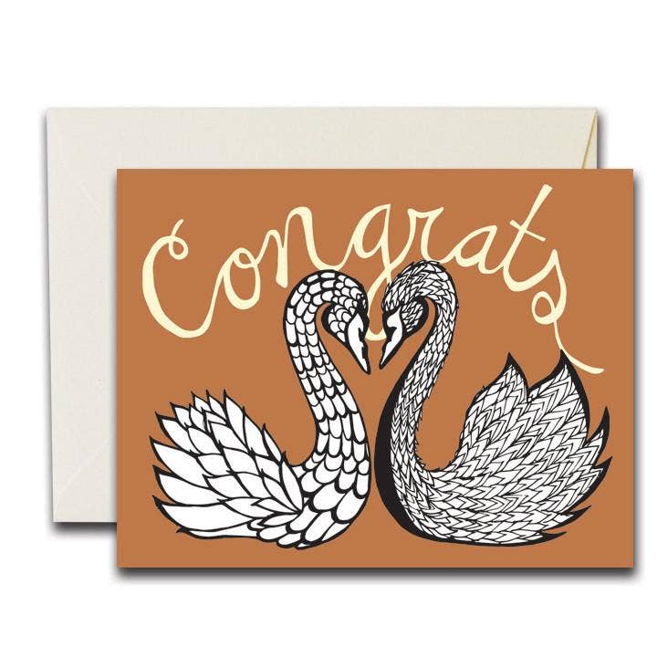 Congrats Swan Love Card