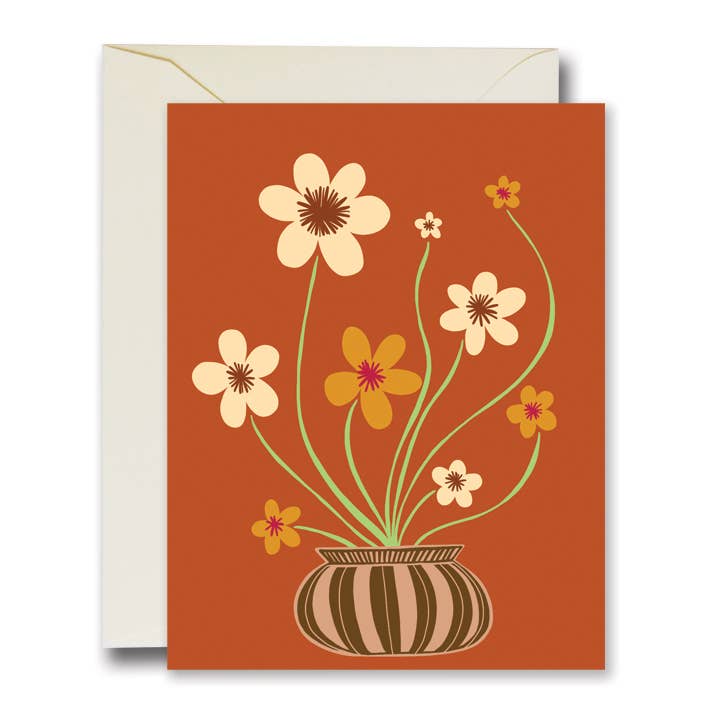 Friendly Flowers Orange Card