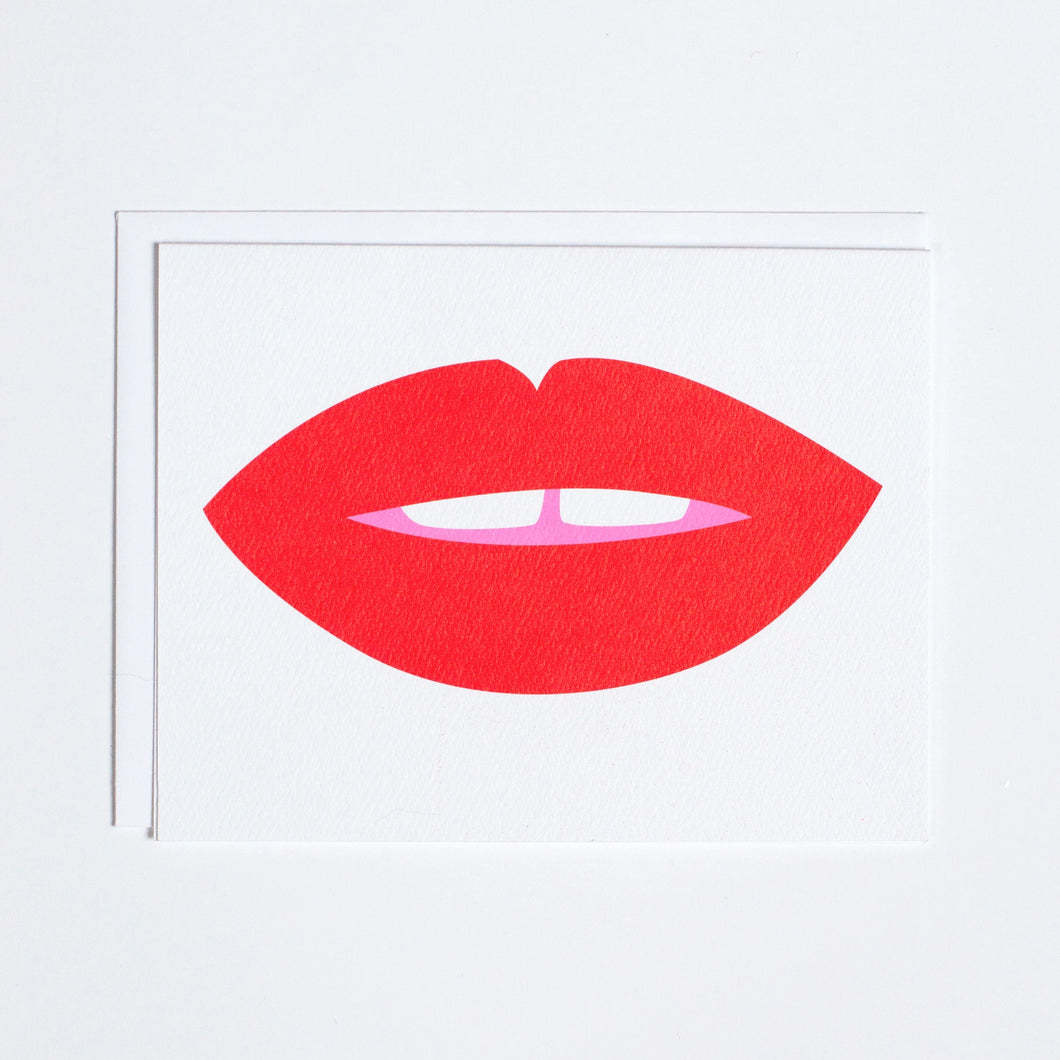 Hot Red Lips Note Card