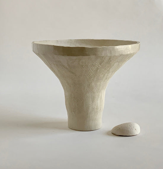 White Stoneware urn