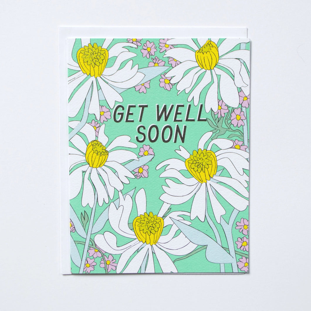 Get Well Soon Daisies Note Card