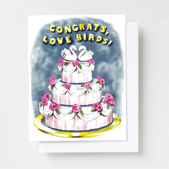 Congrats, Love Birds - Risograph Card
