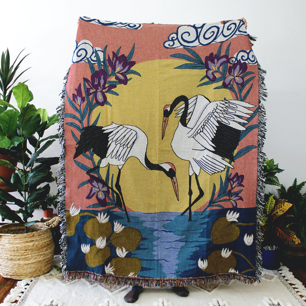 Cranes Tapestry Blanket